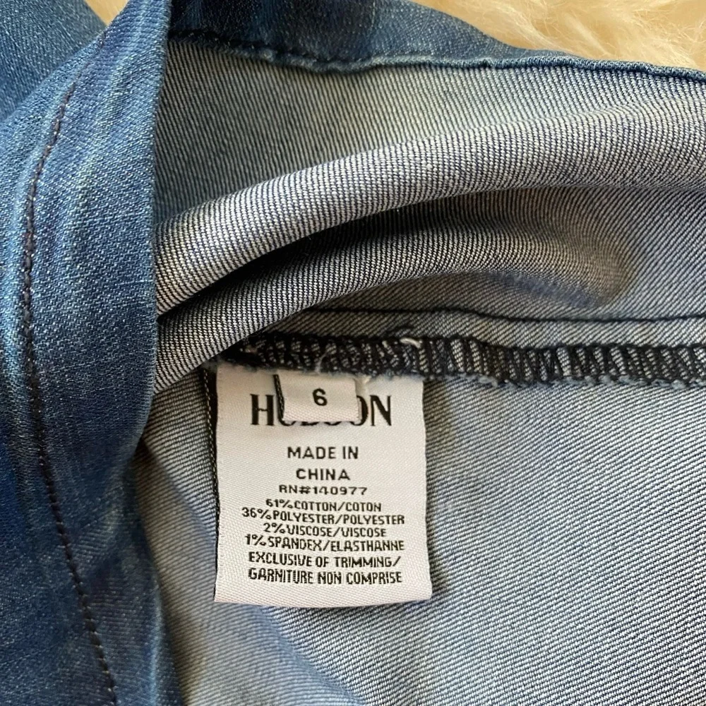 Hudson, off-shoulder girls denim dress, size 6